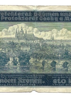 1938 100 korona Cseh-Morva protektorátus
