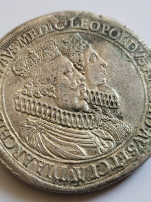 V. Lipót dupla Tallér évszám nélküli ( 1626 ) Házasság Medici Claudiával