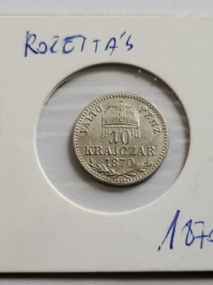1870 10 krajcár váltó pénz rozettás artex